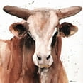 thumbnail image 2 of Brown, Victoria 20x20 Gold Ornate Wood Framed with Double Matting Museum Art Print Titled - Splashed Bull, 2 of 4