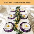 thumbnail image 5 of Halloween Round Placemats Set of 6, Braided Polypropylene Place Mats, Modern Castle Witch Forest Moon Purple Washable Table Mats for Kitchen Dinner Holiday Wedding Party Coffee Table Decoration 15", 5 of 9