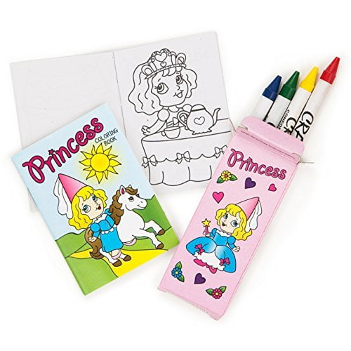 Download One Dozen Mini Princess Coloring Sets Crayons Coloring Books Walmart Com Walmart Com