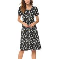thumbnail image 4 of JuneFish Women's Summer Casual Short Sleeve Dressy Dresses Empire Waist Knee Length Dress with Pockets, 4 of 8