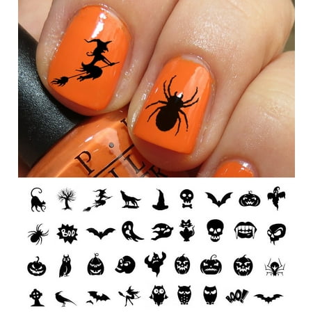 Halloween Nail Decals Assortment #3 - WaterSlide Nail Art Decals - Salon Quality! By Moon Sugar Decals Ship from