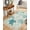 Turquoise Grey, variant on Blue Grey Coastal Bathroom Rug 2'x3', Sea Turtle Nautical Coral Summer Beach Low Profile Front Entryway Rug with Tassels, Woven Cotton Washable Kitchen Mat Carpet for Foyer Bedroom Back Door Decor