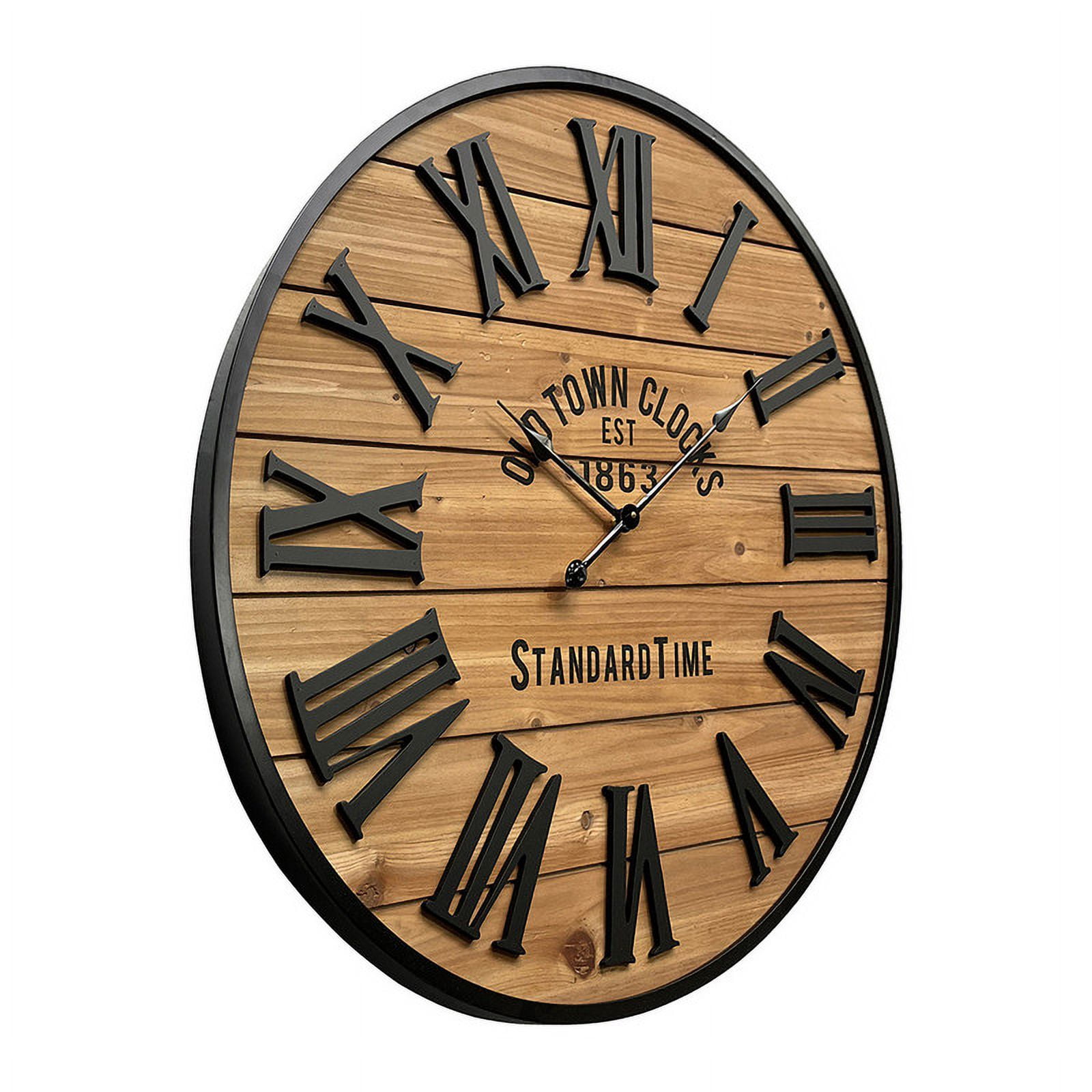 Sirena Wood Round Farmhouse Style Wall Clock