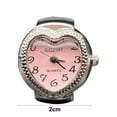 thumbnail image 5 of SmartBy Love Heart Dial Ring Watch Elastic Stainless Steel Band Men Women Couple Watch Finger Ring Birthday Gift Fashion Accessories, 5 of 6