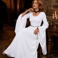 thumbnail image 3 of Halloween Medieval Costume for Women, Round Neck Batwing Sleeve Long Dress with Flowing Full Skirt, Vintage Renaissance Gown for Halloween Party, Medieval Faire and Cosplay, 3 of 6