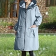 thumbnail image 4 of YYDGH Women's Plus Size Long Raincoat Waterproof Oversized Hooded Rain Jacket Lightweight Trench Coats Windbreaker with Pockets, 4 of 4