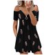 thumbnail image 4 of ICHUANYI Clearance Women Casual Zipper Printing V-Neck Strapless Sexy Sling Short Dress(Pink, XXL) ICHUANYI WER2023080815369, 4 of 6