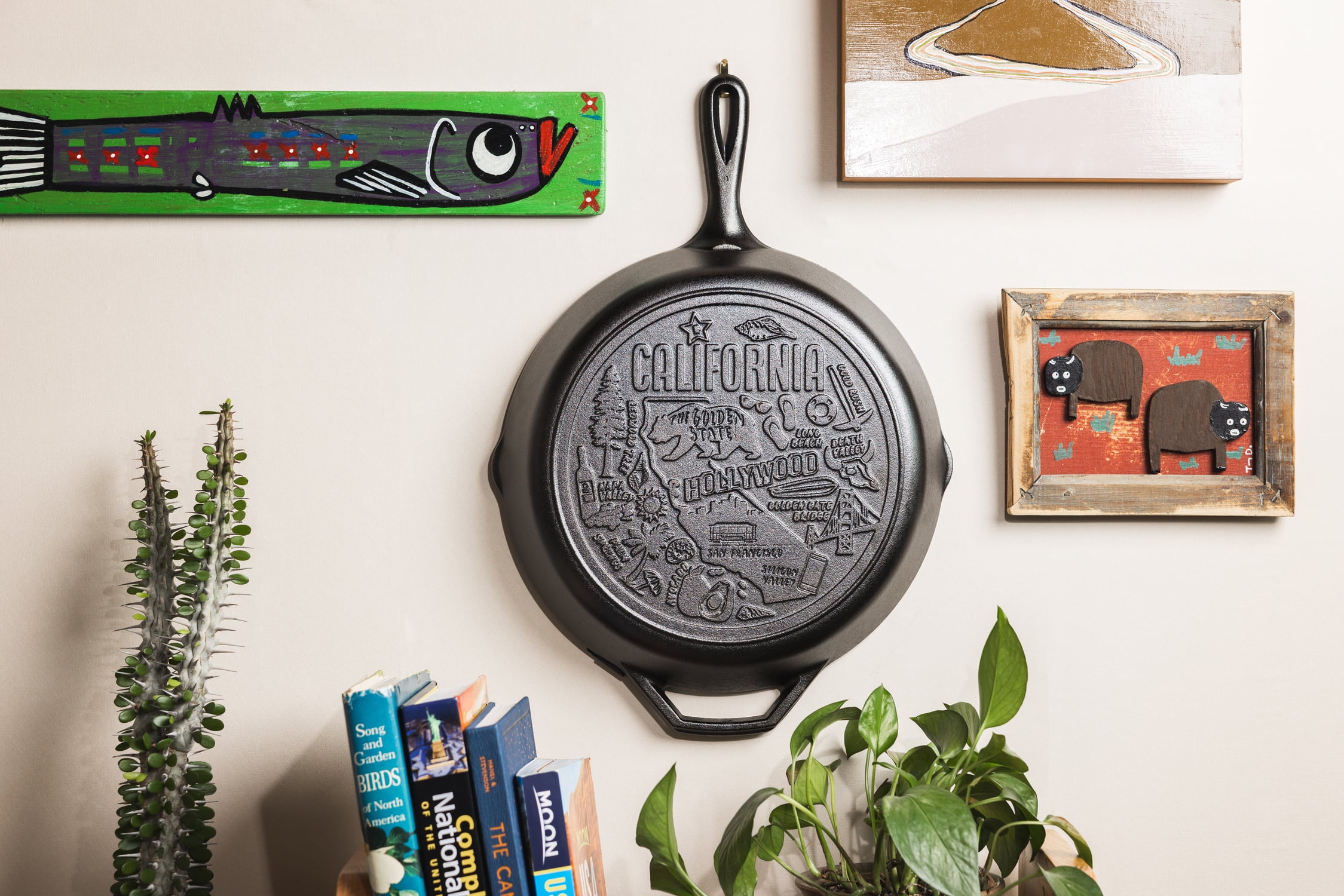 Lodge 12 Inch Seasoned Cast Iron Skillet w/ California Road Trip