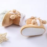 Maxcozy Boots Winter Baby Girl Shoes Soft Sole Anti-Slip Toddler Snow Warm Prewalker Slippers Brown 0-6 Months