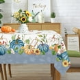 thumbnail image 6 of Rectangle Fall Tablecloth,Thanksgiving Autumn Harvest Blue Pumpkin Sunflower Maple Leaf Tablecloth,Polyester Waterproof Wrinkle Resistant Durable Tablecloth for Fall,Thanksgiving,Home Decor 60x120inch, 6 of 6