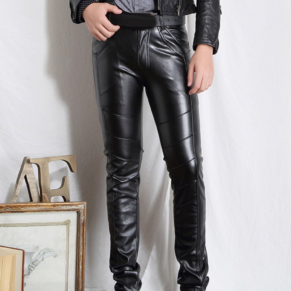 XWQ Men Solid Color Faux Leather Multi 