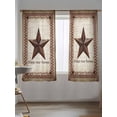 thumbnail image 5 of Sheer Curtains 63 Inch Length, Texas Star Vintage Semi Sheer Curtains Light Filtering Window Treatment, Bless Our Home Western Stars Country Privacy Voile Drapes for Living Room Bedroom 52x63 Inch, 5 of 7