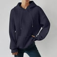 thumbnail image 4 of 2025 Autumn Hoodie Navy Hoodie Long Sleeves V-Neck Womens Sweater Vest Solid Color Soft Hoodie Streetwear Hoodie(4XL), 4 of 5