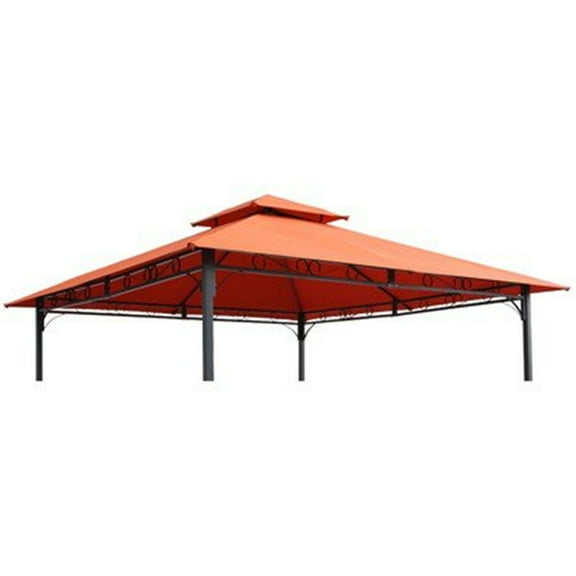 Maykoosh Mountain Lodge 2-Tier Replacement Canopy For 10 Ft. Canopy Gazebo, Outdoor Polyester Fabric, Slip Pockets in Corner for Frame, Terracota