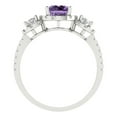 thumbnail image 4 of 1.46 ct Round Cut Simulated Alexandrite Three-Stone Engagement Ring for Women in 18K White Gold, 4 of 5