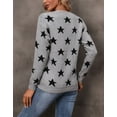 thumbnail image 5 of Sweaters for Women Star Pullover Sweater Tops Crew Neck Long Sleeve Casual Winter Sweaters Alsol Lamesa, 5 of 6