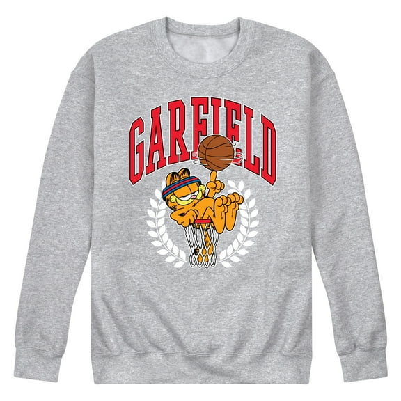 Garfield - Basketball - Men's Crew Neck Fleece Pullover