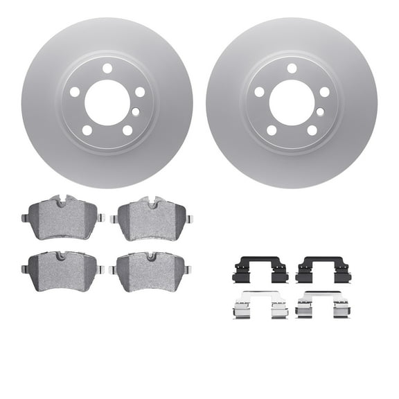 Dynamic Friction Company Front Geospec Brake Rotors with 5000 Advanced Brake Pads includes Hardware 4512-32042