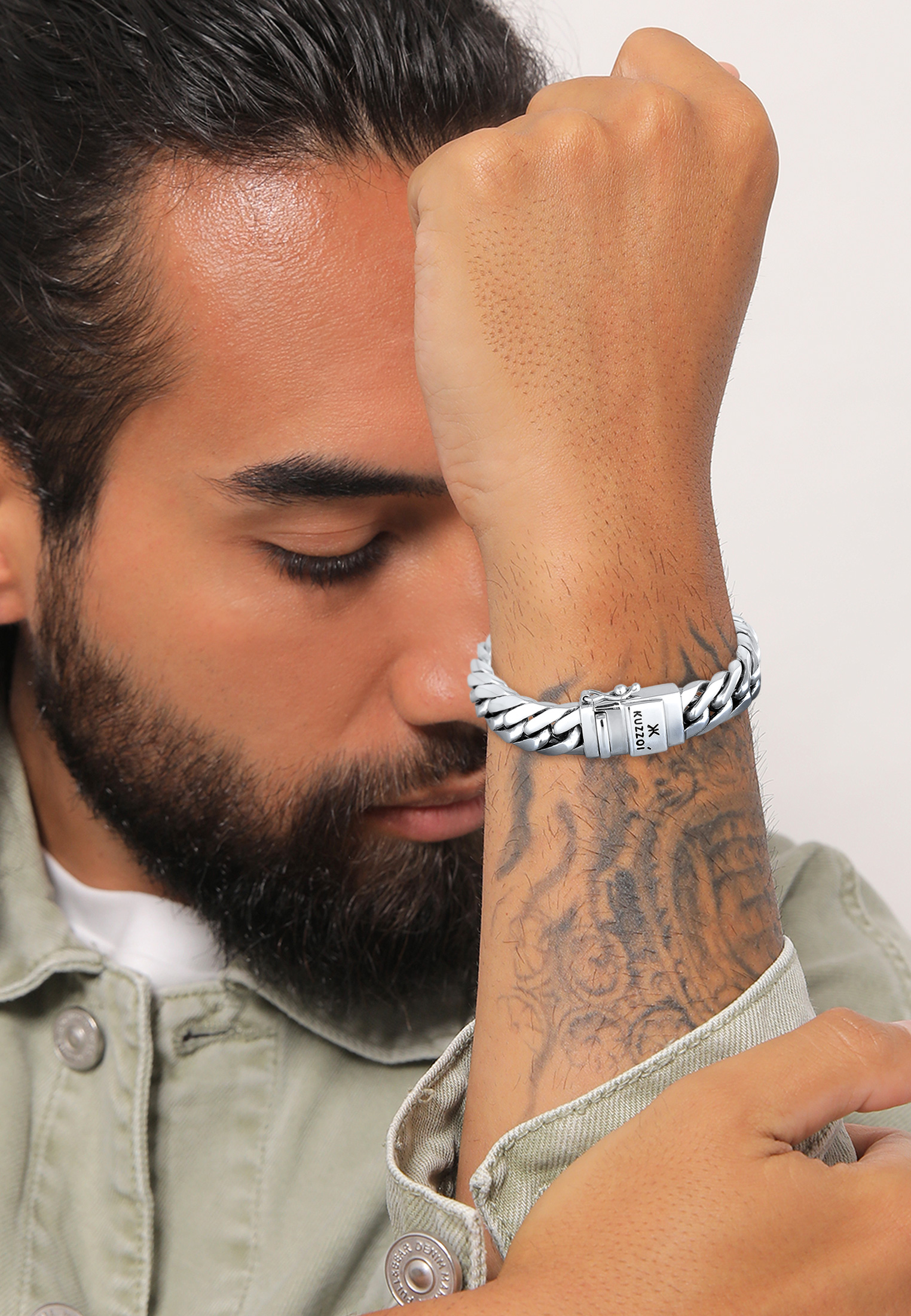 小物 Satisfy SilverShellLobster Mitt Silver Mens Silver Engraved Bracelet, Matte or Shiny, Gold or Grey