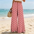 thumbnail image 4 of ClodeEU Women Elastic High Waist Polka Dot Wide Leg Palazzo Pants,Casual Loose Flowy Trousers ,Women's Plus XXL, 4 of 5