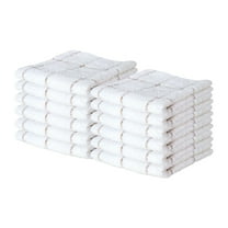 Arkwright Cotton Kitchen Dishcloths (12 Pack, 12x12 in.) Gray and Tan Windowpane Stripes