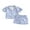 Blue, variant on Toddler Boys Girls Summer 2PCS Pajama Sets Lapel Checkerboard Print Short Sleeve Lapel Shirt Top Elastic Shorts Kids Sleepwear Summer Outfits