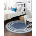 thumbnail image 3 of Rugs.com Lotus Collection Rug – 3' 3 Round Blue Low Rug Perfect For Kitchens, Dining Rooms, 3 of 9