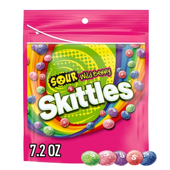 Skittles Sours Wild Berry Chewy Candy, Grab N Go - 7.2 oz Bag