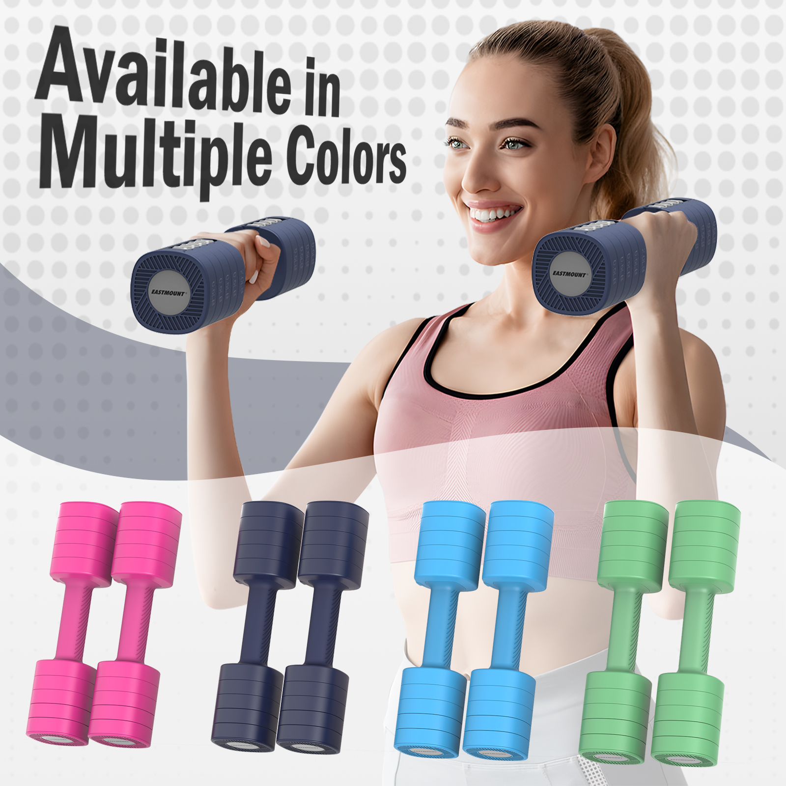 EASTMOUNT Adjustable Dumbbell Set, 2-6 Lbs for Women photo 3