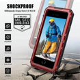 thumbnail image 3 of iPhone SE 2020, Heavy Duty Military Grade Armor Metal Case, Full Body Protective Shockproof Dustproof Strong Rugged Thick Case for iPhone SE2, Red, 3 of 5