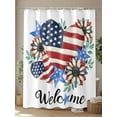 thumbnail image 4 of Independence Day Shower Curtain, Heart American Flag Daisy Flower Washable Shower Curtain with Hooks Bath Decor Fabric Shower Curtains for Bathroom, Hotel, Stalls, Bathtubs, 54x78 Inch, 4 of 6