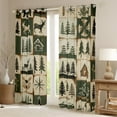 thumbnail image 2 of Manfei Bear Reindeer Blackout Curtains Set of 2 (52x84 Each) for Man, Western Framhouse Style Window Curtains, Retro Patchwork Buffalo Curtains and Drapes, Living Room Curtains Decor, 2 of 6