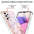 thumbnail image 4 of Allytech Galaxy A33 5G Case, Pretty Marble Design Heavy Duty Shockproof Hybrid Hard PC Soft TPU Bumper Three Layer Drop Protection Anti-Fall Cover Case for Samsung Galaxy A33 5G - Rosegold, 4 of 5