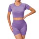 thumbnail image 1 of Gibobby Ropa Deportiva Mujer Conjunto de yoga para mujer, traje de entrenamiento de cintura alta, camiseta de yoga elástica(Morado, L), 1 of 3