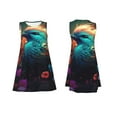 thumbnail image 7 of Pofeuu Colorful Flower Bird Print Women's Sleeveless Dress, Loose Fit Summer Dress, Casual Tank Dress for Women, 7 of 7