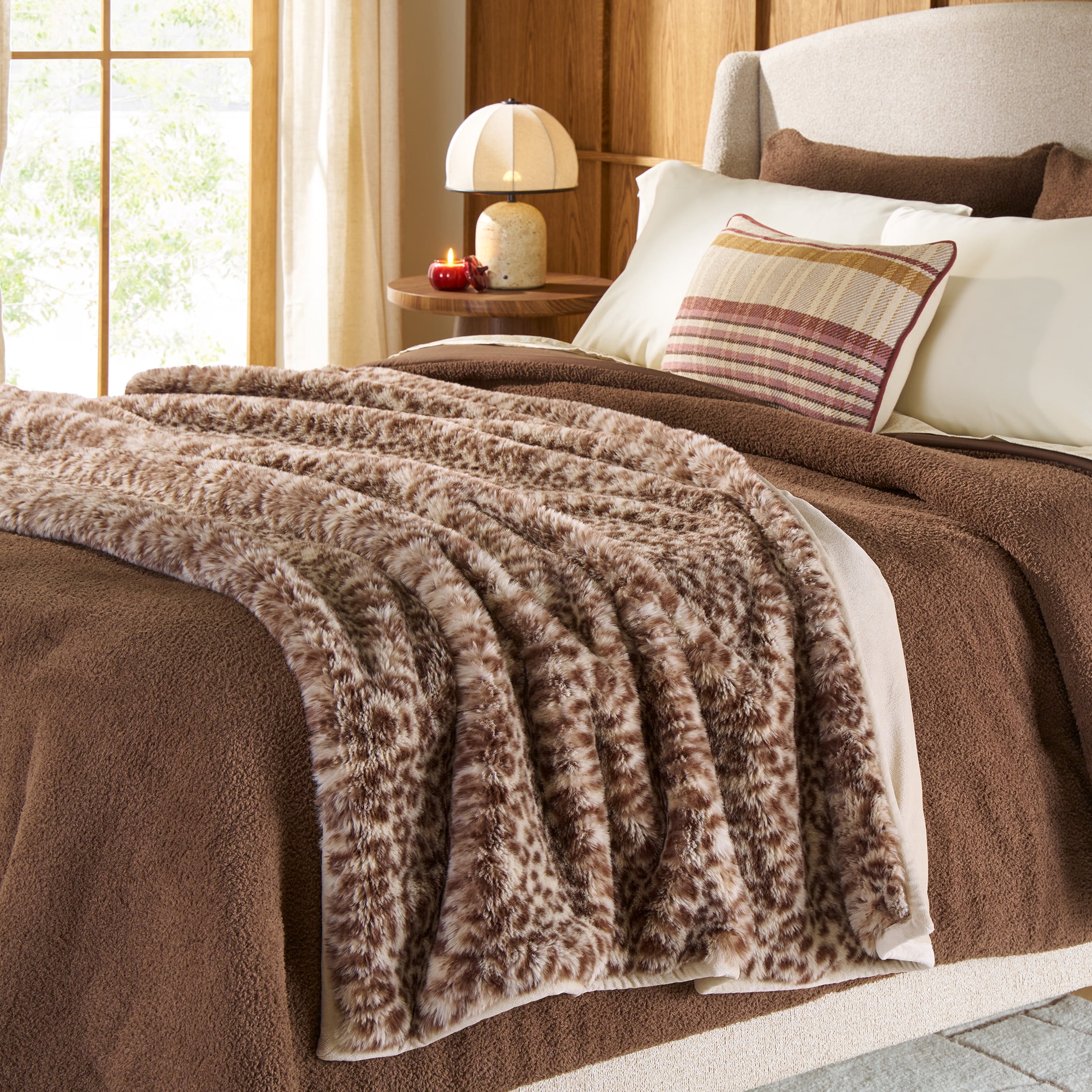 Better Homes & Gardens Leopard Faux Fur Throw, 50 in x 72 in