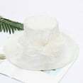 thumbnail image 3 of FADAACAI Church Hats for Women Pink Fascinators for Women Tea Party Hat Hats for Women Fashionable Womens Summer Dress Hat Wide Flower Bridal Shower Hat Sun Hats Beach Hat White, 3 of 3