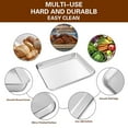 thumbnail image 3 of Toaster Oven Pans Set of 2,Stainless Steel Toaster Oven Tray Rectangle Size 12 x 10 x 1 inch, Rust Free & Deep Edge, Thick & Sturdy, Easy Clean & Dishwasher Safe, 3 of 7