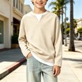 thumbnail image 5 of Abcomgle Boys Long Sleeve T Shirts Size 7-8 Henley Fall Shirts for Boys Soft Basic Top for Boys Soft Fake Two Piece Boys Layering, 5 of 5