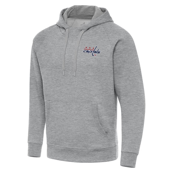 Men's Antigua Heather Gray Washington Capitals Big & Tall Victory Pullover Hoodie