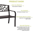 thumbnail image 5 of Dkelincs Garden Bench 500 lbs Heavy Duty & Durable 2-3 People Patio Bench Outdoor Bench with Armrests, Comfortable Seat Furniture for Park Yard Deck Entryway, Brown, 5 of 9