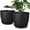 Black, variant on Plant Pots 6 Inch Set of 5, Flower Pots with Multi Mesh Drainage Holes, Planters for Indoor Outdoor Garden Plants and Flowers (Multicolor)