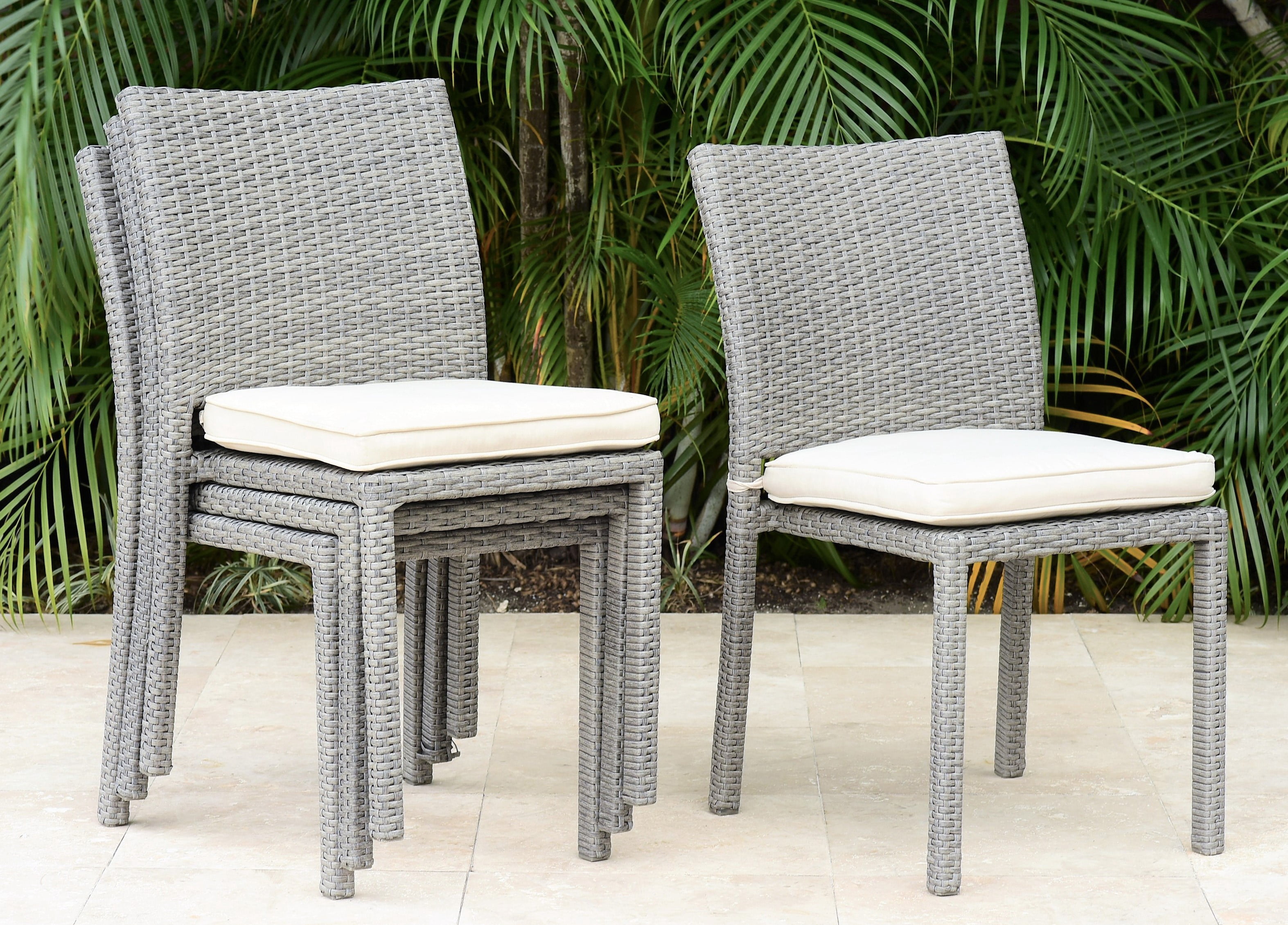 Amazonia Calgary 7 Pieces Lazy Susan Teak Finish Round Patio Dining Set