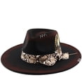 thumbnail image 2 of Big Wide Brim Boho Western Hat for Women and Men - Felt Rancher Fedora Panama Hat with 4 inches Flat Brim Cowboy Hat, 2 of 8