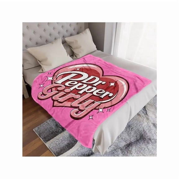 Dr. Pepper Soft Flannel Throw Blanket - Cozy & Warm For Couch, Bed, Office, And Travel - Perfect Gift For Christmas, Mother's Day, And Holiday Parties