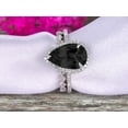 thumbnail image 3 of 2Pcs Wedding Ring Set Pear Shape 2.25 Carat Black Diamond Moissanite Engagement Ring On 10k White gold Halo Design, 3 of 5
