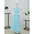 thumbnail image 6 of iiniim Junior Kids Bridesmaid Chiffon Dress Flower Girls Dress Halter Neck Evening Gown for Pageant Wedding Party Sky Blue 6, 6 of 7
