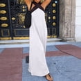 thumbnail image 5 of Women’s Sleeveless Maxi Dress with Cross Halter Neck and Loose Fit Long Length Casual Summer Sundress White S, 5 of 5