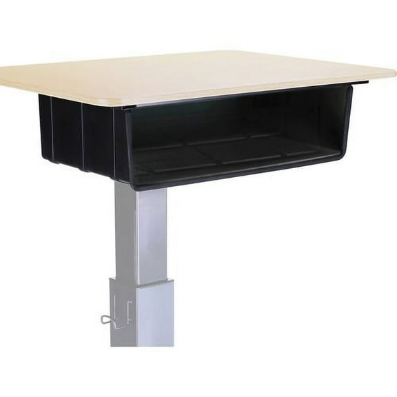 Lorell, Sit-to-Stand School Desk Large Book Box, 1 Each, Black
