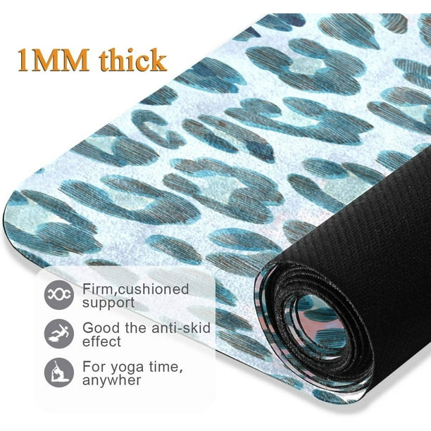 Yoga Mat Fashion Colorful Leopard Animal Print Fitness Mat Eco-Friendly Non  Slip Portable Foldable Floor Workouts Mat for Pilates Home Gym Exercise  Beach 70.8x26 inch 